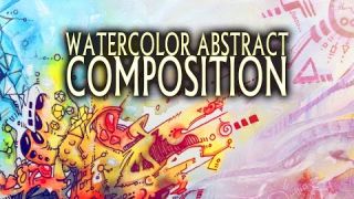 INTUITIVE WATERCOLOR ABSTRACT COMPOSITION. ИНТУИТИВНАЯ АБСТРАКТНАЯ КОМПОЗИЦИЯ АКВАРЕЛЬЮ.